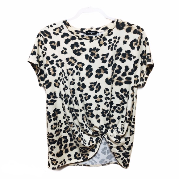 Botanique Tops - Botanique Knot Leopard Print Top